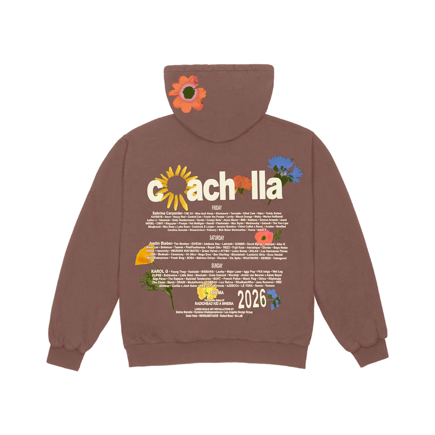Pressed Flowers Lineup Zip Hoodie – Coachella Store Pressed Flowers Lineup Zip Hoodie – Coachella Store