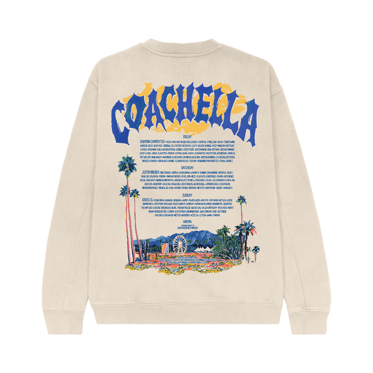 Coachella Pastels 2026 Lineup Sweatshirt – Coachella Store