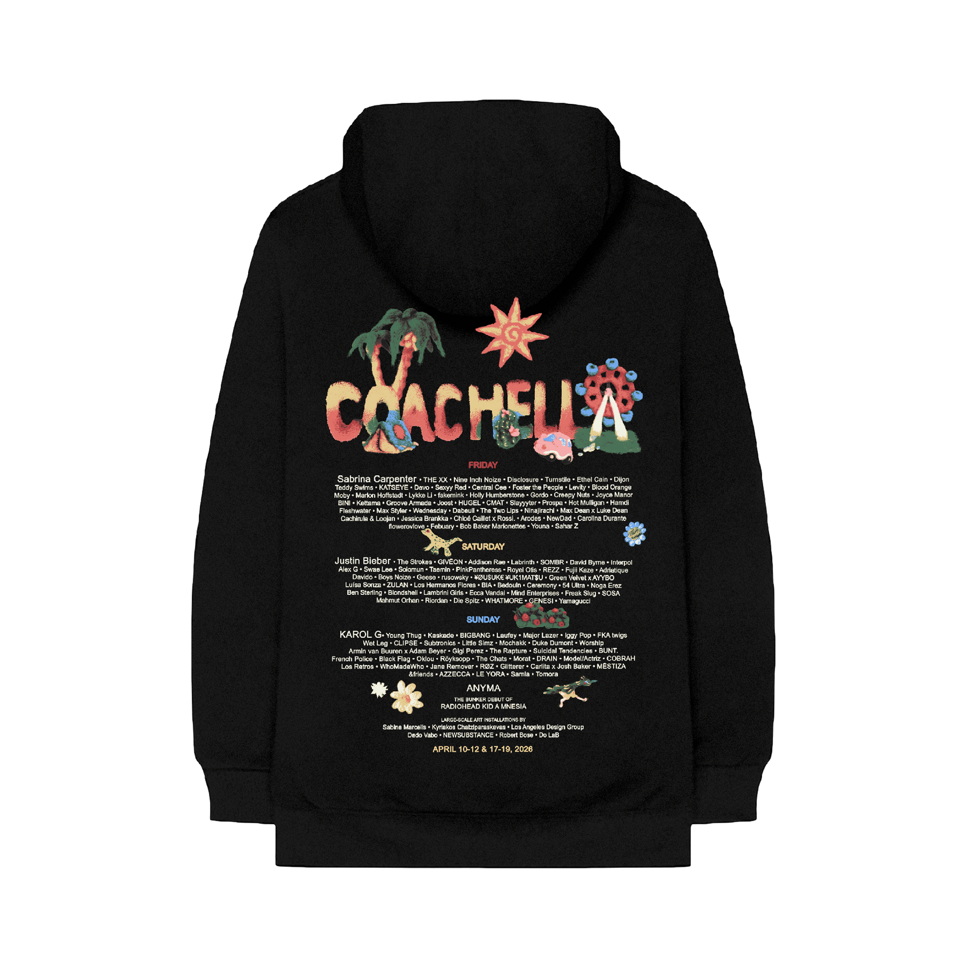 Felt Cute 2026 Lineup Hoodie – Coachella Store