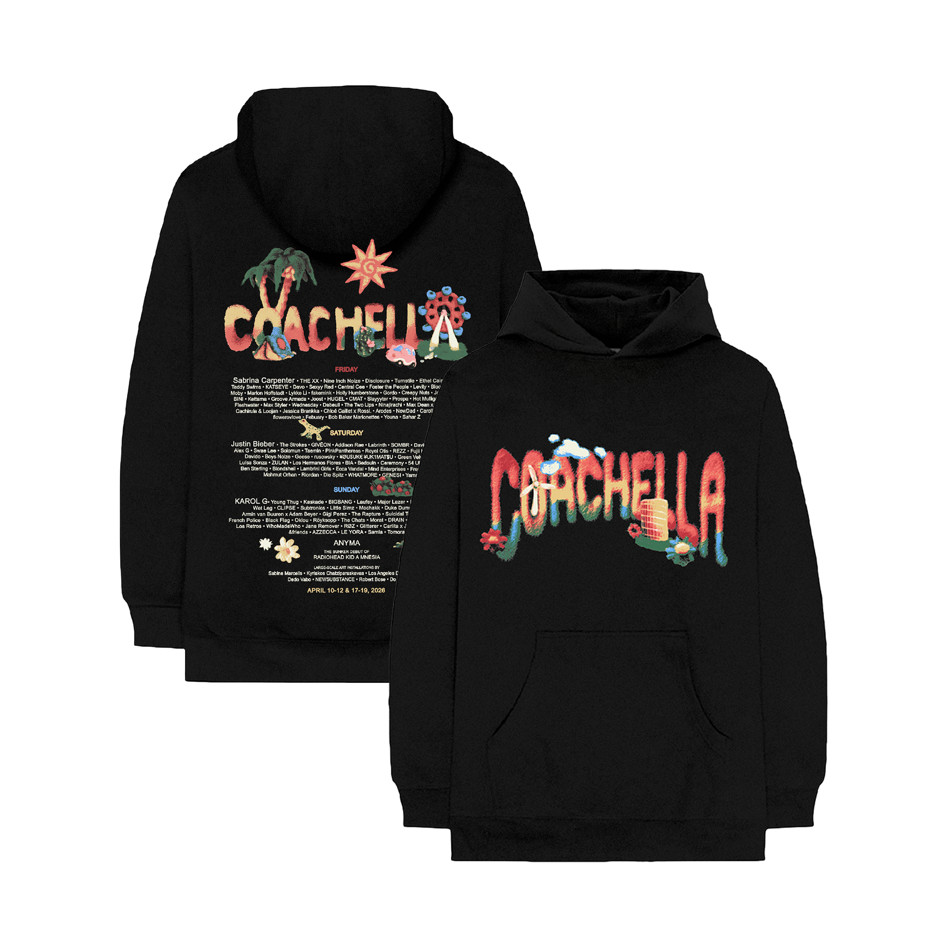 Felt Cute 2026 Lineup Hoodie – Coachella Store