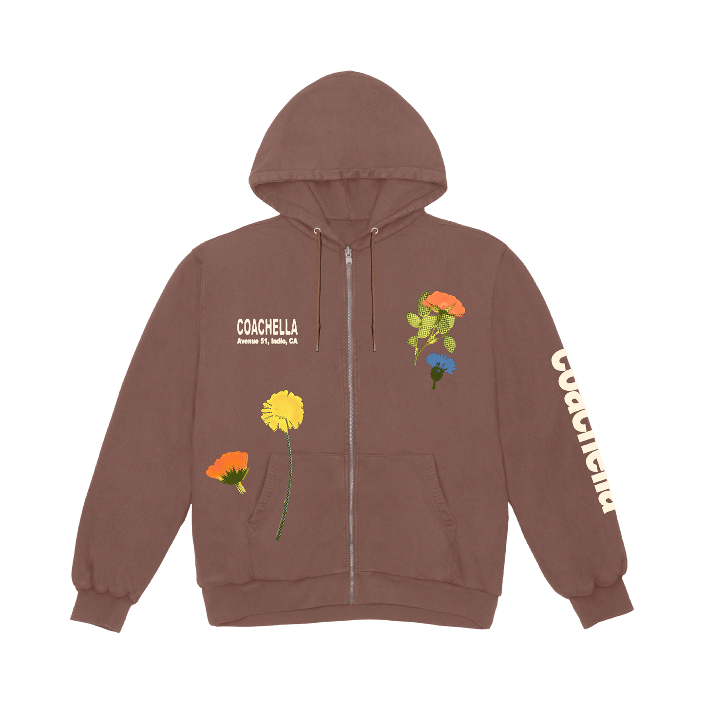 Pressed Flowers Lineup Zip Hoodie – Coachella Store Pressed Flowers Lineup Zip Hoodie – Coachella Store