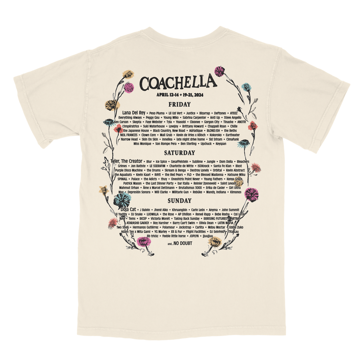 Flower Child 2024 Lineup Tee Coachella Store