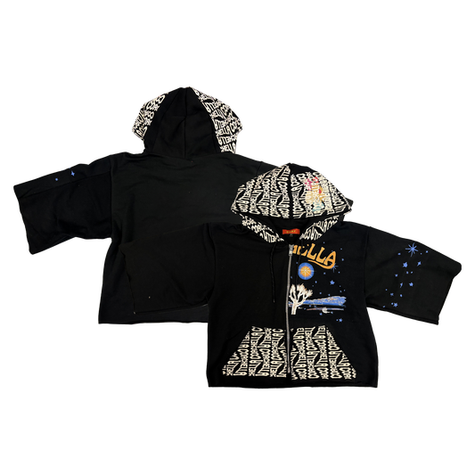 SUAY x Coachella Reclaimed Zip Hoodie - Black