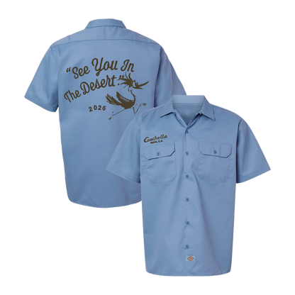 Zippy's Garage Work Shirt - Amex® Exclusive – Coachella Store Zippy's Garage Work Shirt - Amex® Exclusive – Coachella Store