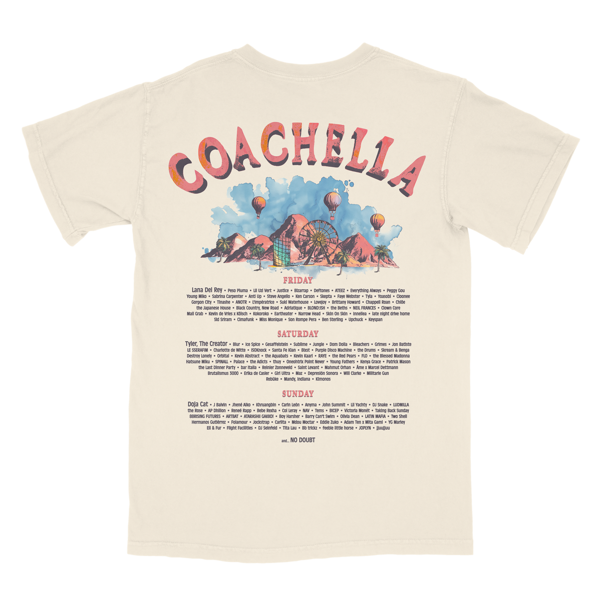 Watercolor 2024 Lineup Tee Coachella Store